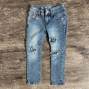 Cat & Jack Blue Denim Jeans with Patch Details
